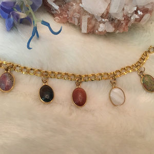 NEW~Multi Color Agate Bracelet 10Kt GF